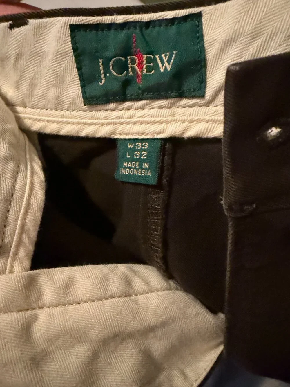 J.Crew Broken-In Straight Chino Pants Dark Mahogany Brown Men’s 33x32